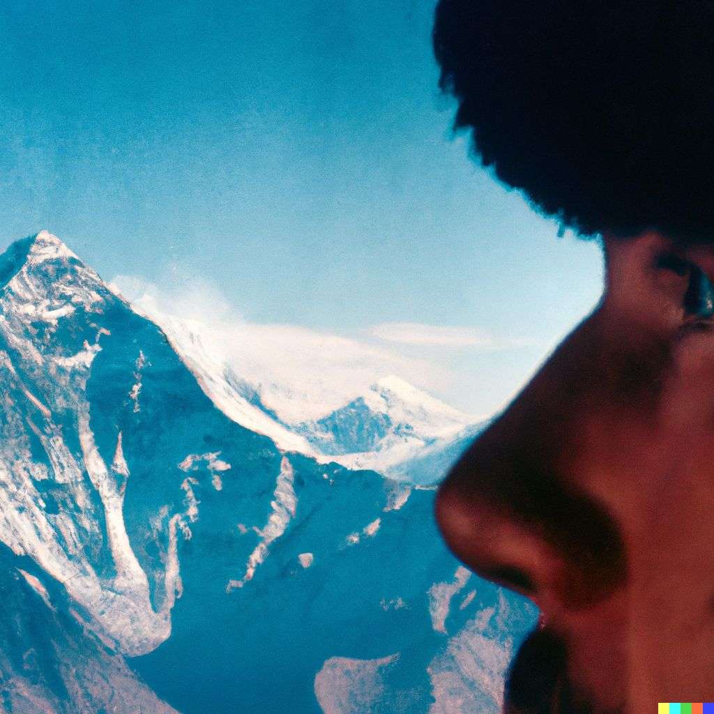 someone gazing at Mount Everest, photograph taken by Alex Prager